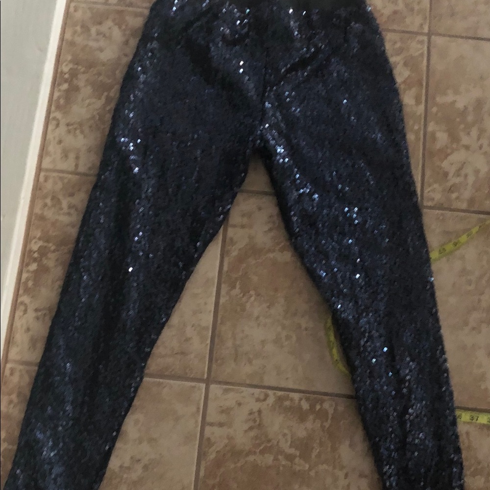 Blue pants, sequin ,stretch,lined size 6,M